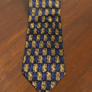 Chereskin blue gold design 100% silk tie